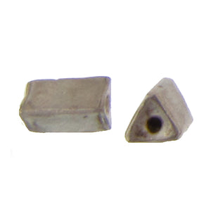 Fine Silver, Hill Tribe Bead, 8.0mm Width by 7.9mm Length by 10.9mm Height, Triangle Bead. Quantity per pack: 4 Pieces.