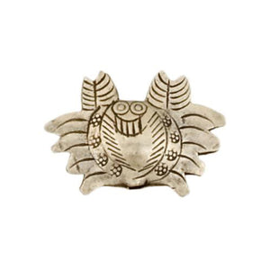 Fine Silver, Hill Tribe Bead, 21.7mm Width by 6.6mm Length by 16.0mm Height, Stamped Animal Crab Bead. Quantity per pack: 2 Pieces.