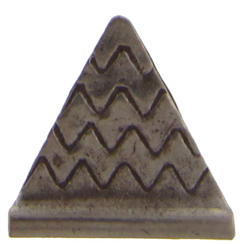 Fine Silver, Hill Tribe Bead, 16.0mm Width by 2.9mm Length by 15.8mm Height, Stamped Triangle Bead. Quantity per pack: 4 Pieces.