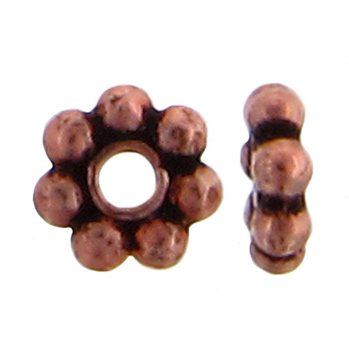 Copper, 4.9mm Width by 4.9mm Length by 1.6mm Height, Daisy Bead. Quantity per pack: 128 Pieces.