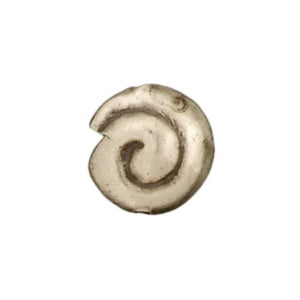 Fine Silver, Hill Tribe Bead, 17.1mm Width by 9.2mm Length by 17.7mm Height, Shell Bead. Quantity per pack: 3 Pieces.