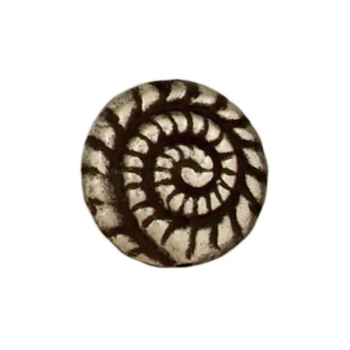 Fine Silver, Hill Tribe Bead, 22.6mm Width by 12.3mm Length by 22.7mm Height, Shell Bead. Quantity per pack: 2 Pieces.