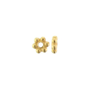 Sterling Silver Gold Plated, 2.2mm Width by 2.2mm Length by 0.8mm Height, Daisy Bead. Quantity per pack: 483 Pieces.