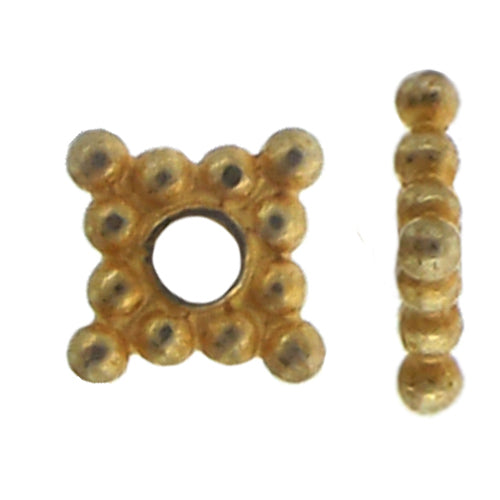 Sterling Silver Gold Plated, 6.0mm Width by 6.0mm Length by 1.6mm Height, Daisy Bead. Quantity per pack: 12 Pieces.