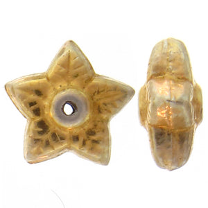 Sterling Silver Gold Plated / Vermeil, 12.1mm Width by 12.1mm Length by 6.2mm Height, Star Fancy Bali Bead. Quantity per pack: 10 Pieces.