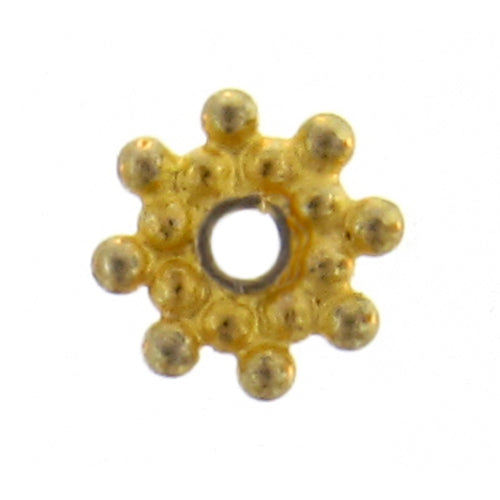 Sterling Silver Gold Plated / Vermeil, 7.3mm Width by 7.3mm Length by 1.6mm Height, Daisy Bead. Quantity per pack: 27 Pieces.