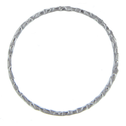 Silver Filled, 32.1mm Width / Height, Textured Circle Connector. Quantity Per Pack: 10 Pieces.