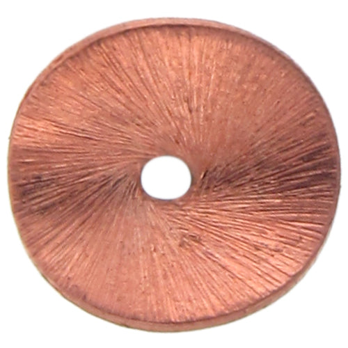 Copper, 8.4mm Width by 7.7mm Length by 2.0mm Height, Wavy Matte Disc Bead. Quantity per pack: 37 Pieces.