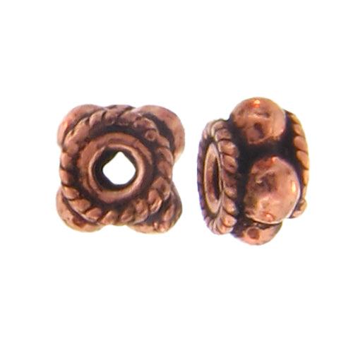 Copper, 5.8mm Width by 5.7mm Length by 4.4mm Height, Fancy Bead. Quantity per pack: 48 Pieces.