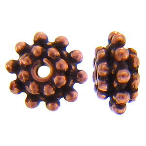 Copper, 9.1mm Width by 9.1mm Length by 5.0mm Height, Fancy Bead. Quantity per pack: 42 Pieces.