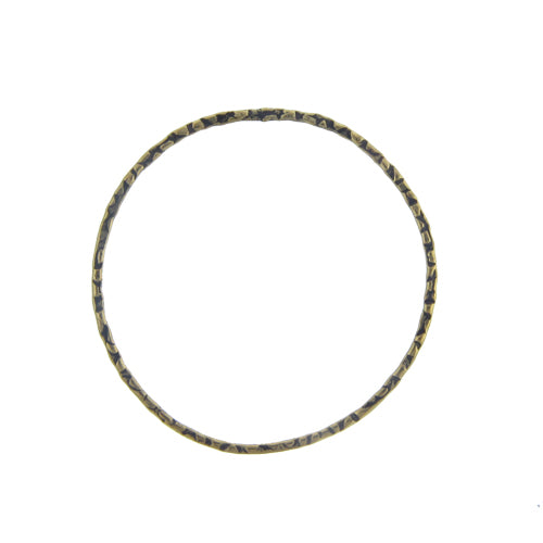 Brass, 40.3mm Width / Length, Hammered Circle Connector. Quantity Per Pack: 6 Pieces.