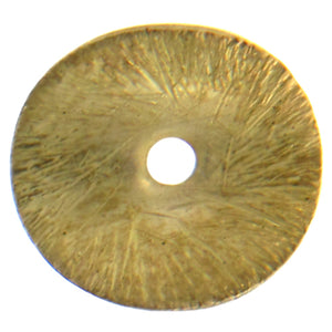 Brass, 5.7mm Width by 6.1mm Length by 1.5mm Height, Wavy Matte Disc Bead. Quantity per pack: 147 Pieces.