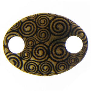 Brass Oxidized, 21.8mm Width by 16.5mm Length by 3.0mm Height, Stamped 2 Hole Oval Connector. Quantity Per Pack: 4 Pieces.