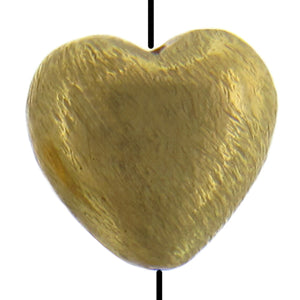 Brass, 12.4mm Width by 7.2mm Length by 11.3mm Height, Matte Heart Bead. Quantity per pack: 20 Pieces.