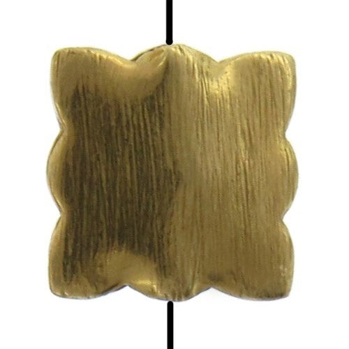 Brass, 11.4mm Width by 2.9mm Length by 11.7mm Height, Matte Fancy Square Bead. Quantity per pack: 19 Pieces.