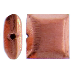 Copper, 12.0mm Width by 5.5mm Length by 12.1mm Height, Textured Square Bali Bead. Quantity per pack: 17 Pieces.