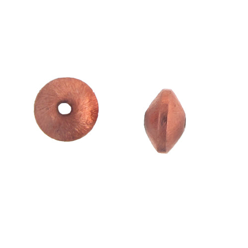 Copper, 12.0mm Width by 12.0mm Length by 7.4mm Height, Textured Fancy Saucer Bali Bead. Quantity per pack: 29 Pieces.