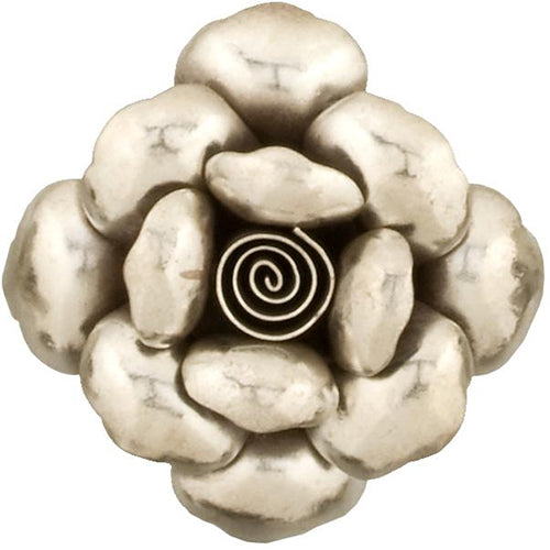 Fine Silver, Hill Tribe, 48.0mm Width by 17.8mm Length by 48.0mm Height, Flower Pendant. Quantity Per Pack: 1 Piece.