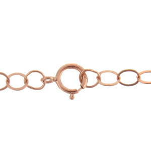 Rose Gold Filled, 3.6mm Width / Length, 18 Inch Flat Regular Circle Chain with 5.5mm Width / Length by 1.4mm Thick, Smooth Spring Ring Clasp. Quantity Per Pack: 1 Piece.