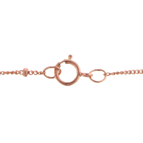 Rose Gold Filled, 2.1mm Width / Length, 16 Inch Regular Satellite Chain with 5.5mm Width / Length by 1.4mm Thick, Smooth Spring Ring Clasp. Quantity Per Pack: 1 Piece.