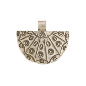 Fine Silver, Hill Tribe, 26.3mm Width by 0.8mm Length by 21.7mm Height, Stamped Fancy Pendant. Quantity Per Pack: 4 Pieces.