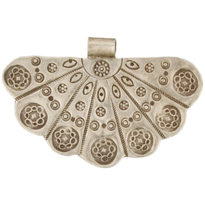 Fine Silver, Hill Tribe, 58.0mm Width by 0.8mm Length by 37.8mm Height, Stamped Fancy Pendant. Quantity Per Pack: 1 Piece.