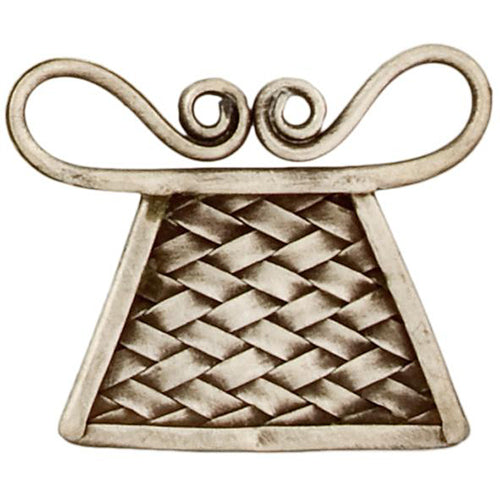 Fine Silver, Hill Tribe, 48.3mm Width by 2.6mm Length by 37.1mm Height, Woven Fancy Pendant. Quantity Per Pack: 1 Piece.