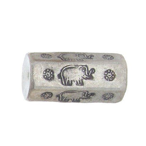 Fine Silver, Hill Tribe Bead, 15.7mm Width by 15.7mm Length by 32.3mm Height, Stamped Hexagon Bead. Quantity per pack: 1 Piece.