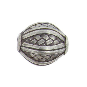 Fine Silver, Hill Tribe Bead, 24.2mm Width by 24.2mm Length by 24.2mm Height, Woven Round Fancy Bead. Quantity per pack: 1 Piece.