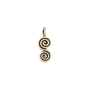 Fine Silver, Hill Tribe, 6.5mm Width by 1.9mm Length by 17.3mm Height, Spiral Charm. Quantity Per Pack: 10 Pieces.