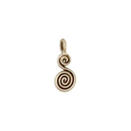 Fine Silver, Hill Tribe, 7.2mm Width by 2.2mm Length by 15.6mm Height, Spiral Charm. Quantity Per Pack: 10 Pieces.