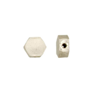 Fine Silver, Hill Tribe Bead, 10.2mm Width by 4.5mm Length by 9.1mm Height, Hexagon Bead. Quantity per pack: 10 Pieces.