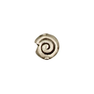 Fine Silver, Hill Tribe Bead, 11.2mm Width by 7.8mm Length by 11.8mm Height, Shell Bead. Quantity per pack: 5 Pieces.