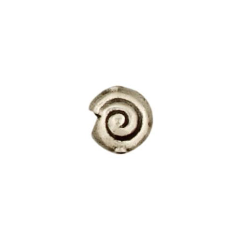 Fine Silver, Hill Tribe Bead, 11.2mm Width by 7.8mm Length by 11.8mm Height, Shell Bead. Quantity per pack: 5 Pieces.