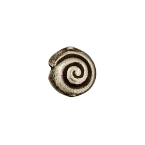 Fine Silver, Hill Tribe Bead, 13.8mm Width by 9.3mm Length by 14.3mm Height, Shell Bead. Quantity per pack: 4 Pieces.