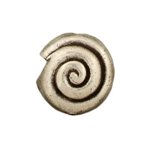 Fine Silver, Hill Tribe Bead, 22.6mm Width by 12.0mm Length by 22.3mm Height, Shell Bead. Quantity per pack: 2 Pieces.