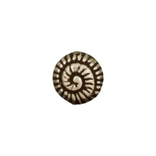 Fine Silver, Hill Tribe Bead, 13.9mm Width by 9.4mm Length by 13.8mm Height, Shell Bead. Quantity per pack: 4 Pieces.