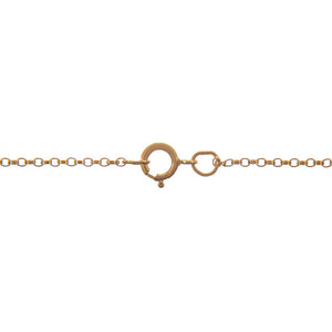 Gold Filled, 1.1mm Width / Length, 16 Inch Flat Regular Rollo Chain with 5.0mm Width / Length by 1.0mm Thick, Smooth Spring Ring Clasp. Quantity Per Pack: 1 Piece.