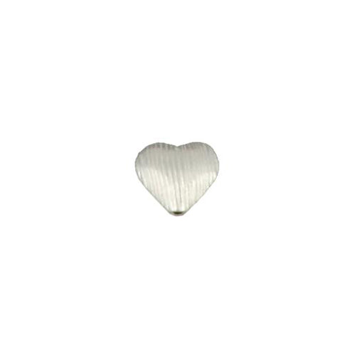 Fine Silver, Hill Tribe Bead, 13.4mm Width by 6.1mm Length by 11.3mm Height, Textured Heart Bead. Quantity per pack: 5 Pieces.