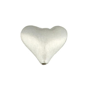 Fine Silver, Hill Tribe Bead, 27.5mm Width by 8.7mm Length by 24.2mm Height, Textured Heart Bead. Quantity per pack: 2 Pieces.