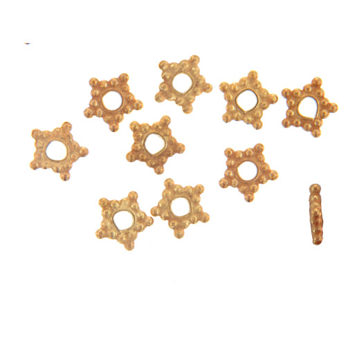 Sterling Silver Gold Plated / Vermeil, 5.3mm Width by 1.0mm Thickness, Star Daisy Bali Bead. Quantity per pack: 199 Pieces.