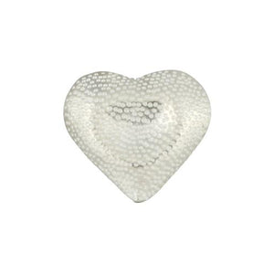 Fine Silver, Hill Tribe Bead, 37.7mm Width by 12.5mm Length by 33.4mm Height, Textured Heart Bead. Quantity per pack: 1 Piece.