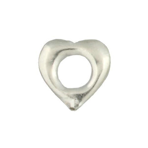 Fine Silver, Hill Tribe Bead, 20.6mm Width by 4.2mm Length by 21.5mm Height, Heart Bead With 9.9mm Opening. Quantity per pack: 3 Pieces.