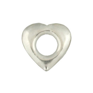 Fine Silver, Hill Tribe Bead, 29.5mm Width by 5.8mm Length by 19.0mm Height, Heart Bead With 12.2mm Opening. Quantity per pack: 1 Piece.