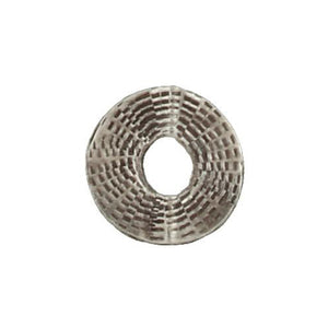 Fine Silver, Hill Tribe Bead, 19.2mm Width by 4.3mm Length by 20.1mm Height, Stamped Round Bead With 6.3mm Opening. Quantity per pack: 3 Pieces.