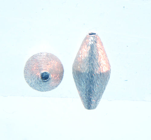 Sterling Silver, 14.72mm Width by 7.2mm Length / Height, Bi-Cone Bali Bead. Quantity per pack: 10 Pieces Approximately.