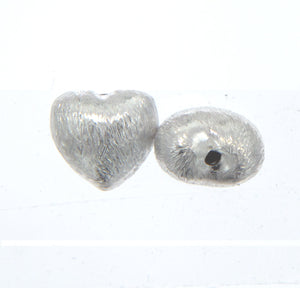 Sterling Silver, 9.2mm Width by 9.9mm Length 7.3mm Height, Heart Bali Bead. Quantity Per Pack: 11