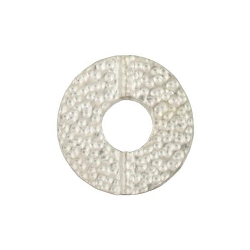 Fine Silver, Hill Tribe Bead, 35.8mm Width by 3.3mm Length by 36.0mm Height, Hammered Round Bead With 8.2mm Opening. Quantity per pack: 1 Piece.