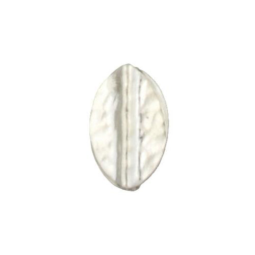 Fine Silver, Hill Tribe Bead, 13.2mm Width by 4.0mm Length by 20.8mm Height, Hammered Oval Bead. Quantity per pack: 5 Pieces.