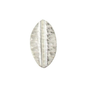 Fine Silver, Hill Tribe Bead, 18.9mm Width by 4.5mm Length by 33.6mm Height, Hammered Oval Bead. Quantity per pack: 2 Pieces.